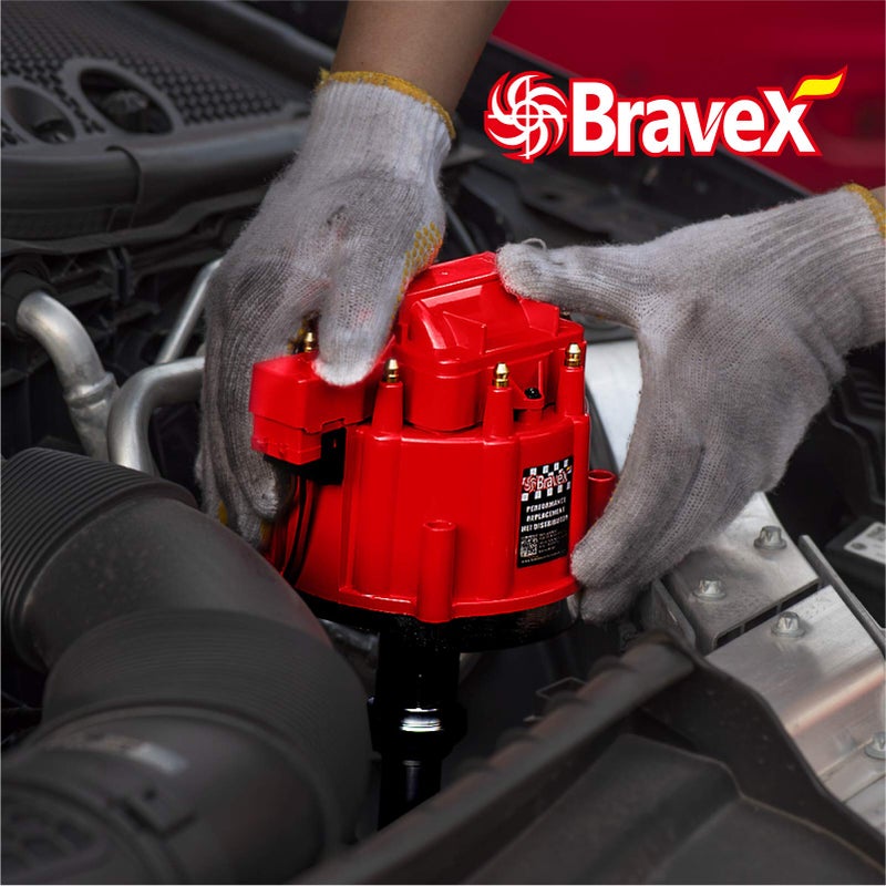 Bravex STEINBRÃœCKE High Performance Red Cap HEI Distributor for Chevy gm SBC 283 305 307 327 350 400 BBC 454 396 427 Small/Big Block 65k coil 7500RPM - Image 5